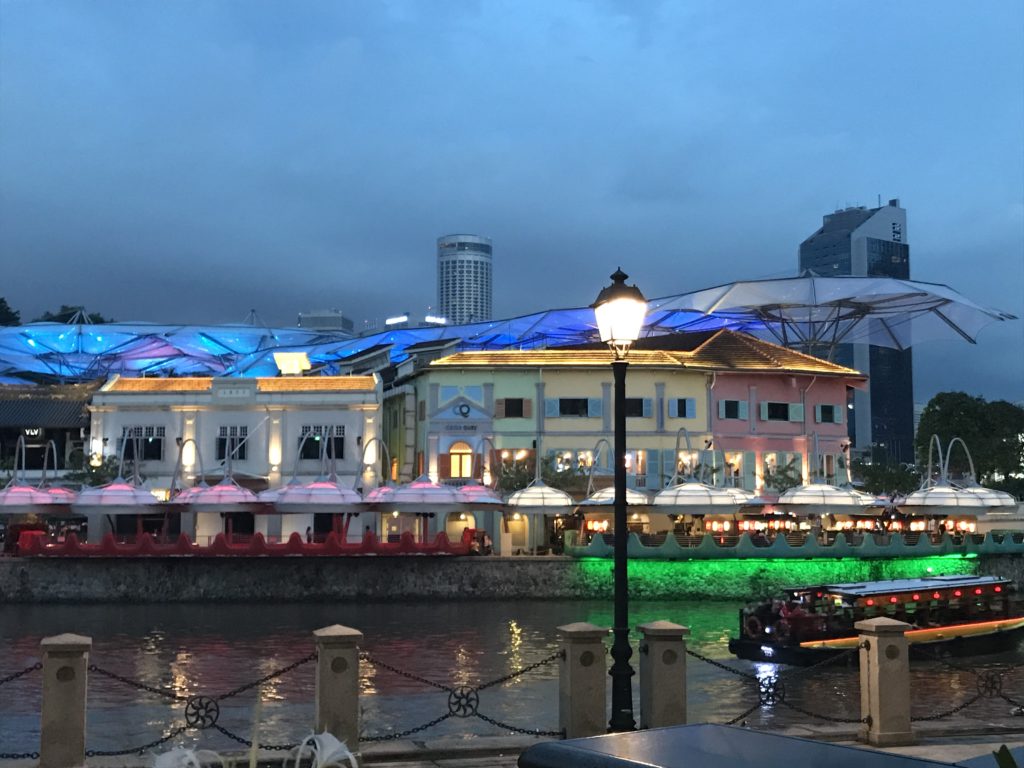 Classical architecture, skyscrapers, and kitschy lit-up flowers encapsulate the multiple identities in Singapore